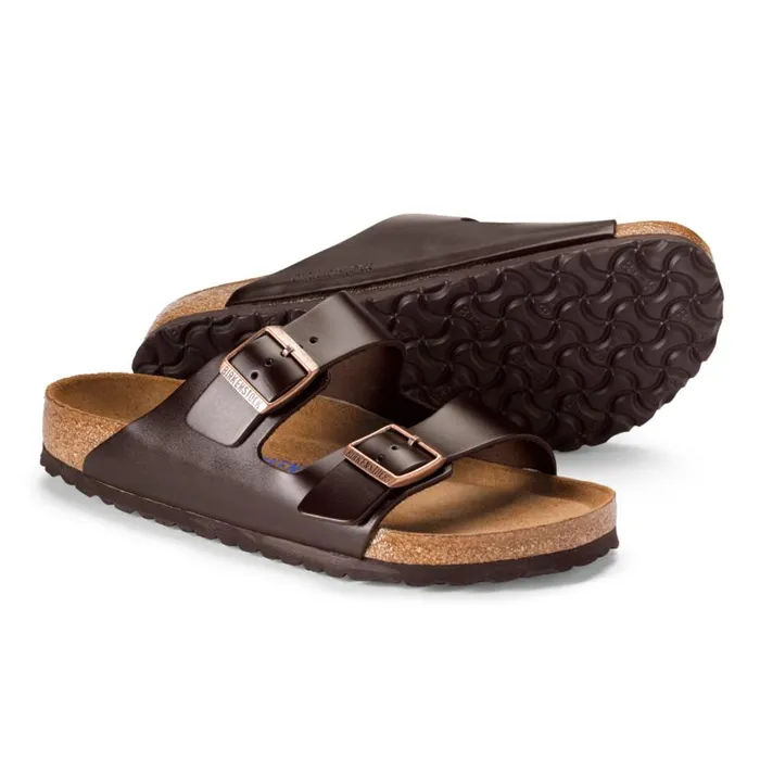 Men Birkenstockreg Arizona Soft Footbed Leather Sandals Brown Orvis Sandals