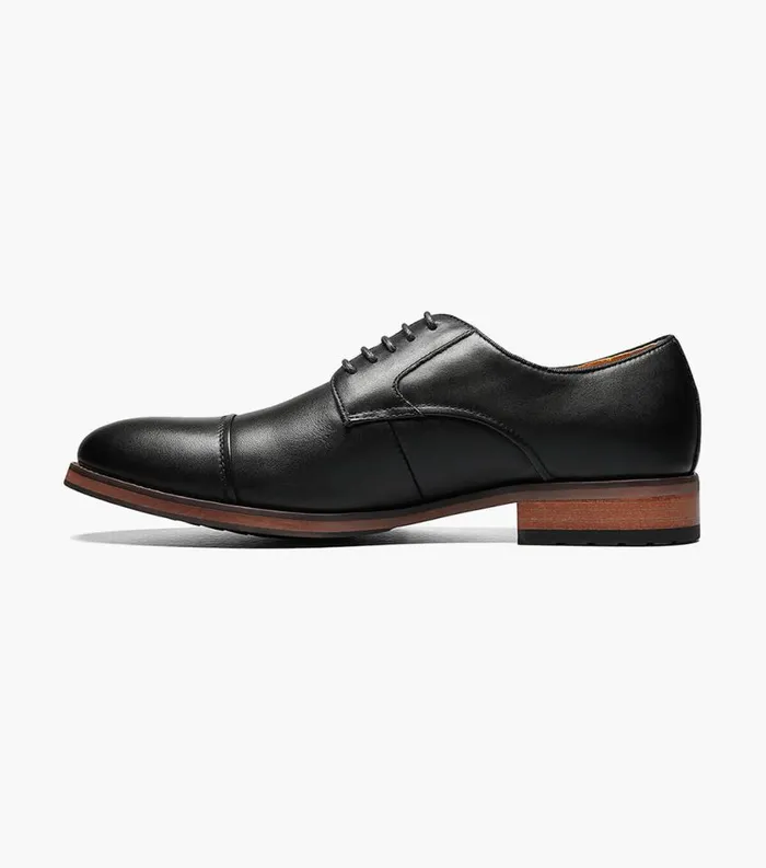 Men Blaze Cap Toe Oxford Black Florsheim Dress Shoes