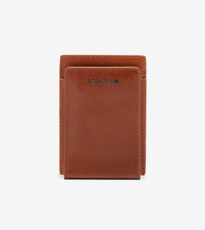 Men Boxshine Magnetic Wallet Cognac Cole Haan Wallets