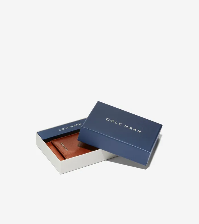 Men Boxshine Magnetic Wallet Cognac Cole Haan Wallets
