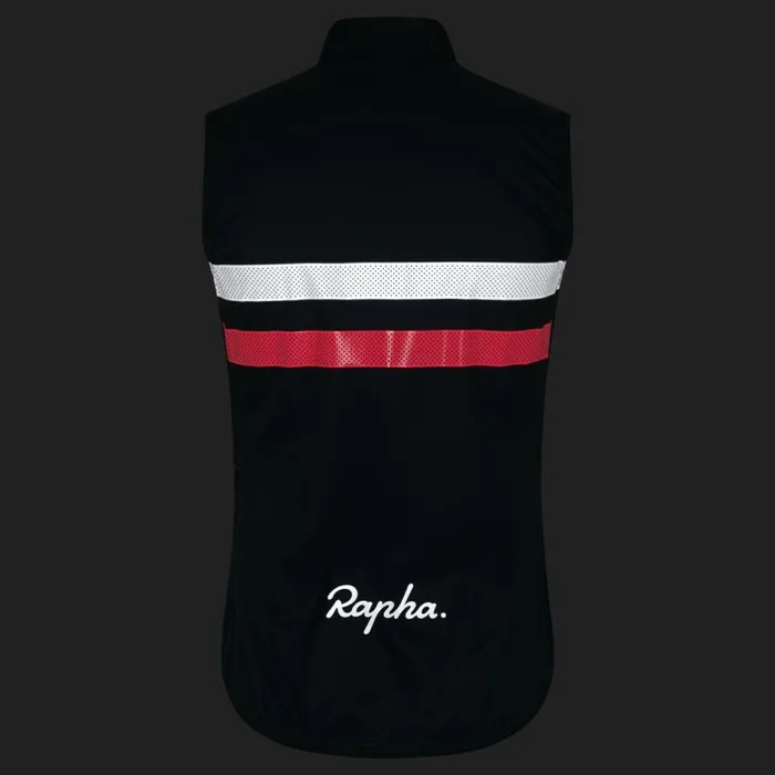 Men Brevet Gilet Dark Navyhivis Pink Rapha Jackets and Vests