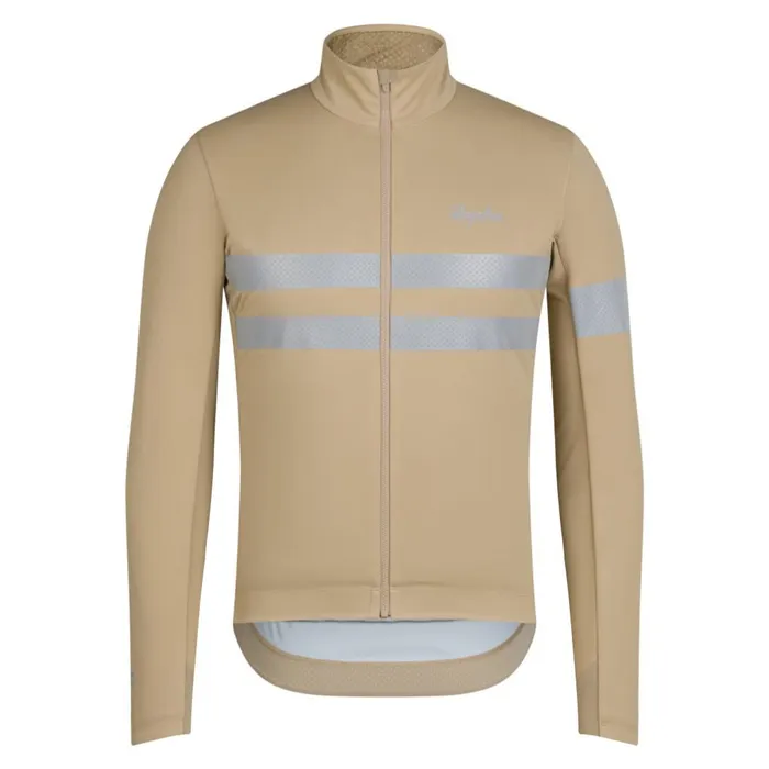 Men Brevet Long Sleeve Windstopper Jersey Navyhivis Pinktansilver Reflectivegrey Bluemushroom Rapha Jerseys