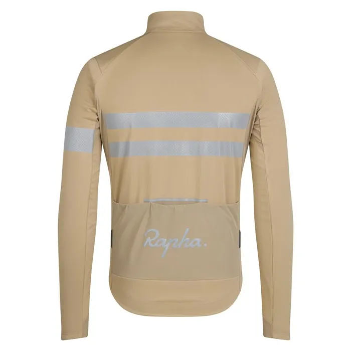 Men Brevet Long Sleeve Windstopper Jersey Navyhivis Pinktansilver Reflectivegrey Bluemushroom Rapha Jerseys