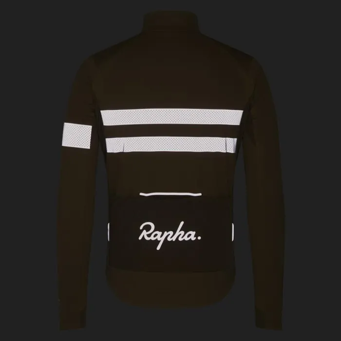 Men Brevet Long Sleeve Windstopper Jersey Navyhivis Pinktansilver Reflectivegrey Bluemushroom Rapha Jerseys