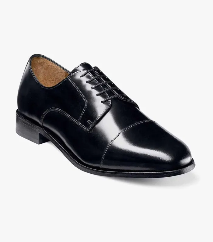 Men Broxton Cap Toe Oxford Black Florsheim Dress Shoes
