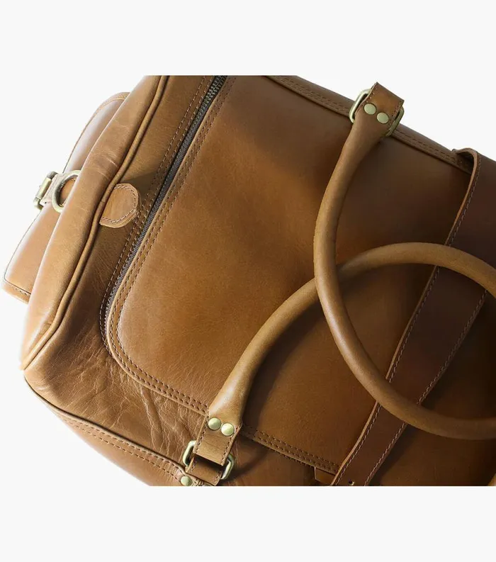 Men Candemir Genuine Leather Travel Bag Cognac Florsheim Bags