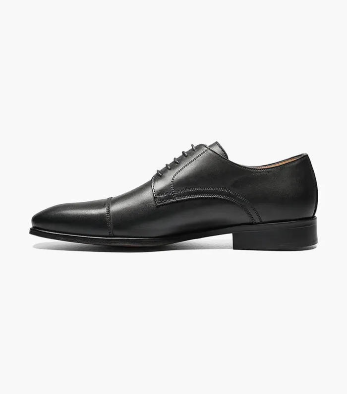 Men Caravel Cap Toe Oxford Black Florsheim Dress Shoes