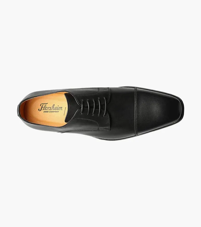 Men Caravel Cap Toe Oxford Black Florsheim Dress Shoes