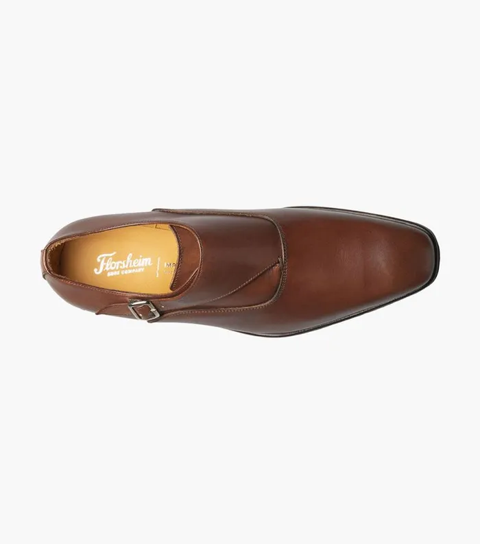 Men Caravel Plain Toe Monk Strap Brown Florsheim Dress Shoes