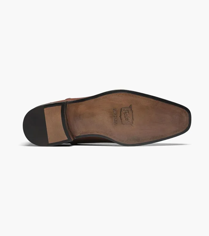 Men Caravel Plain Toe Monk Strap Brown Florsheim Dress Shoes