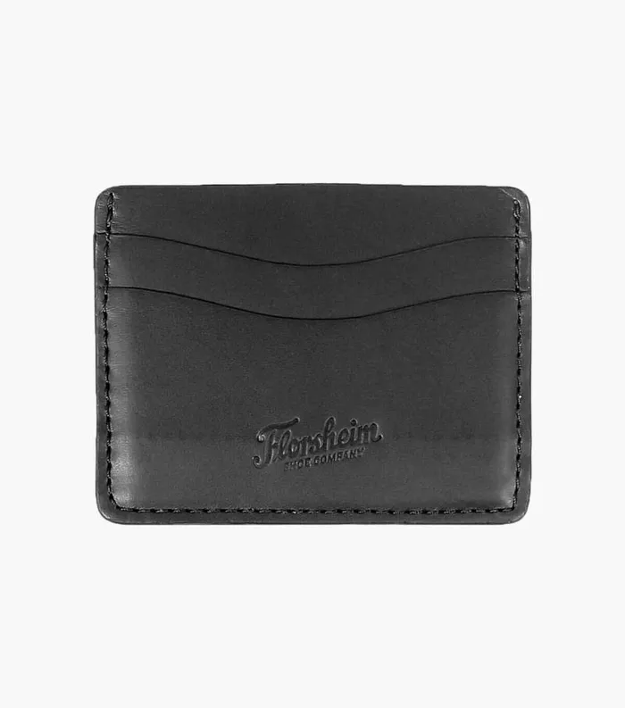 Men Card Holder Made In USA Black Florsheim Small Leather Goods