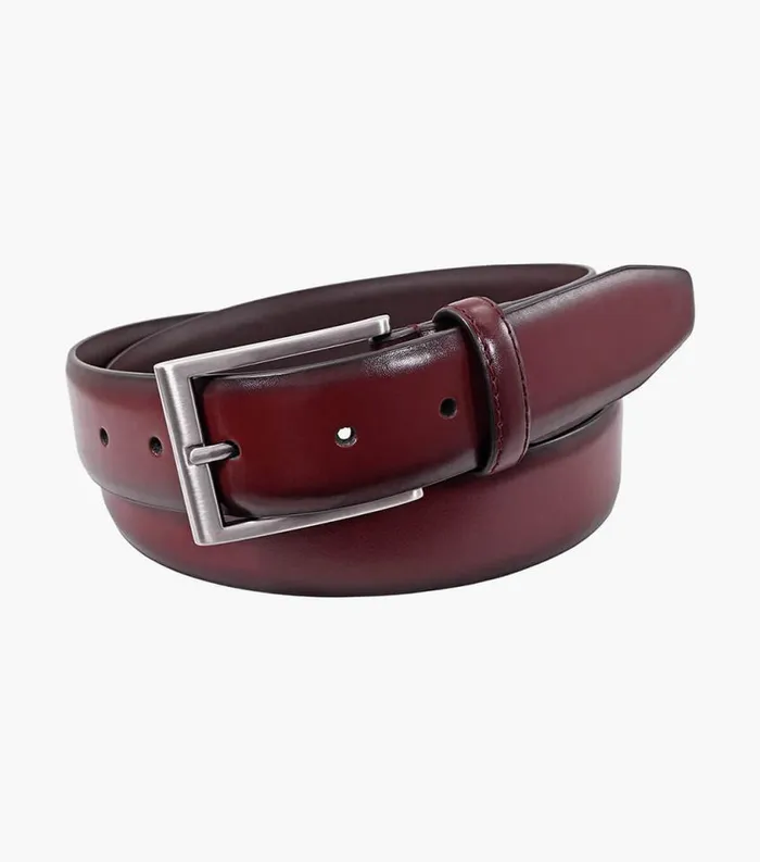 Men Carmine Genuine Leather Belt Burgundy Florsheim Belts and Suspenders