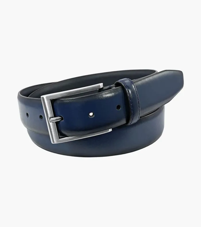 Men Carmine Genuine Leather Belt Navy Florsheim Belts and Suspenders