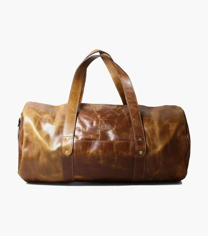 Men Caruso Leather Travel Bag Brown Florsheim Bags
