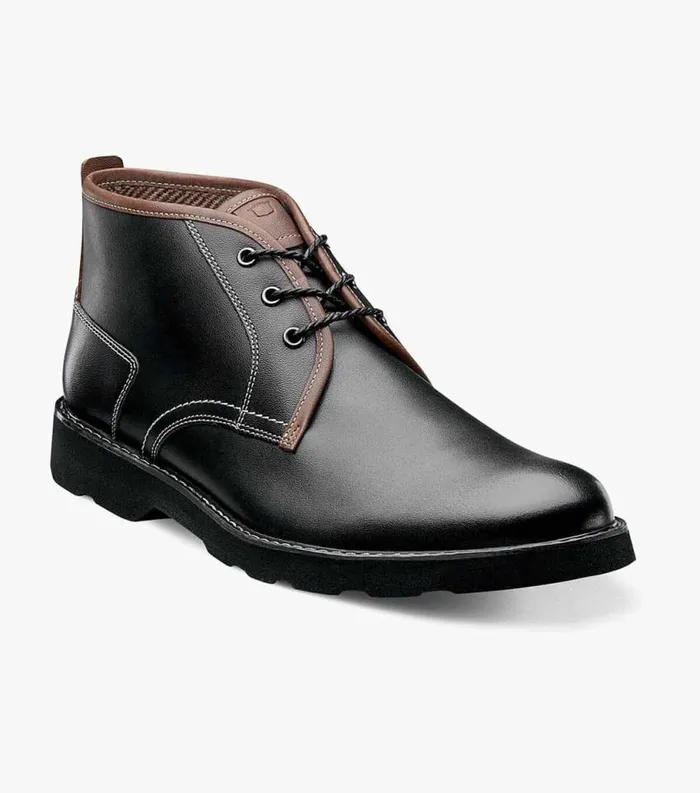Men Casey Plain Toe Chukka Boot Black Florsheim Boots