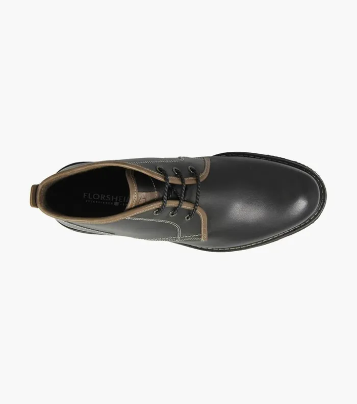 Men Casey Plain Toe Chukka Boot Black Florsheim Boots