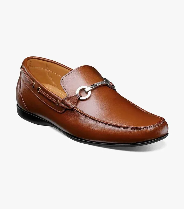 Men Cassio Moc Toe Bit Loafer Cognac Florsheim Dress Shoes