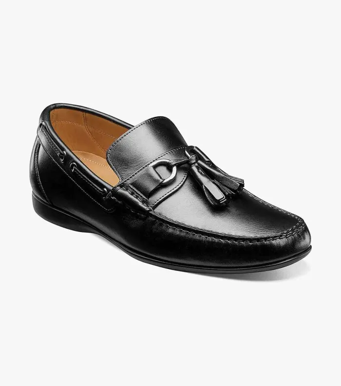 Men Cassio Moc Toe Tassel Loafer Black Florsheim Dress Shoes