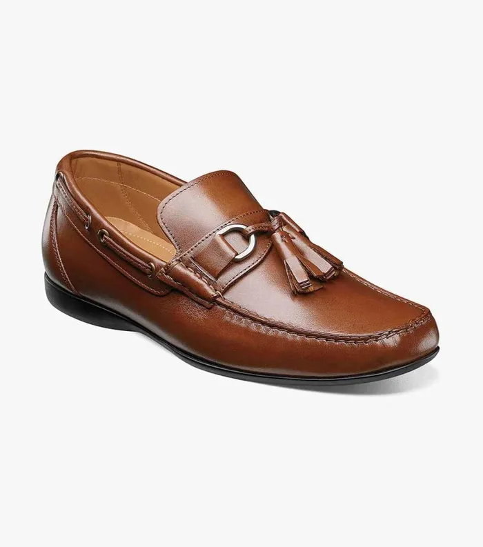 Men Cassio Moc Toe Tassel Loafer Cognac Florsheim Dress Shoes