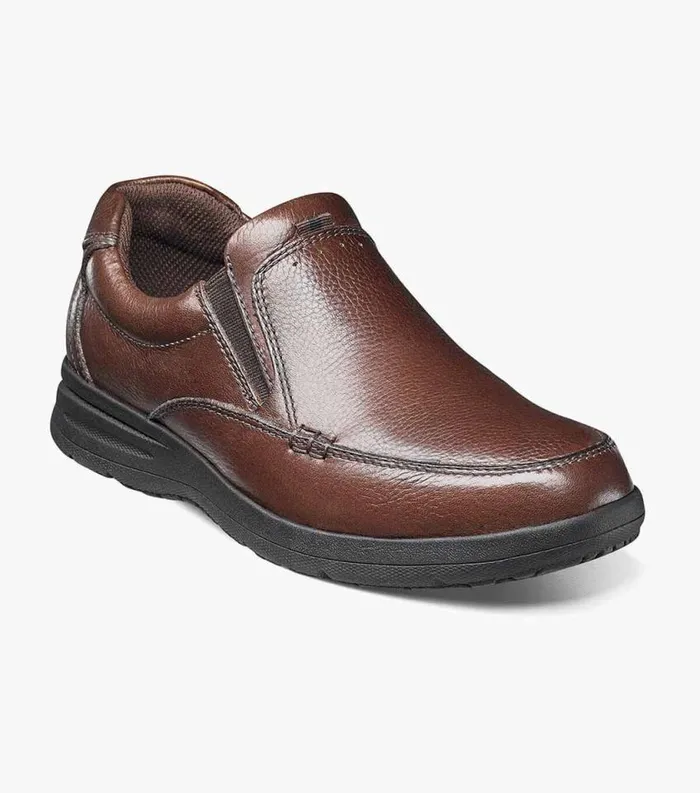Men Cavin Moc Toe Slip On Cognac Tumbled Florsheim Florsheim Comfortech