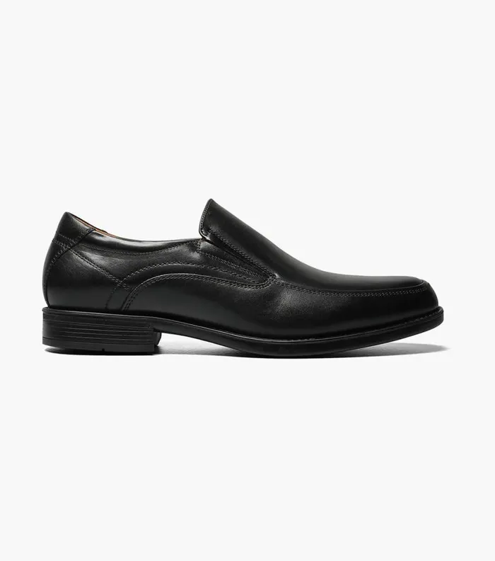 Men Center Moc Toe Slip On Black Florsheim Dress Shoes