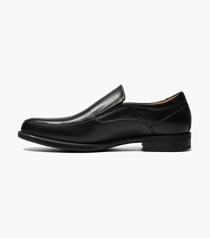 Men Center Moc Toe Slip On Black Florsheim Dress Shoes
