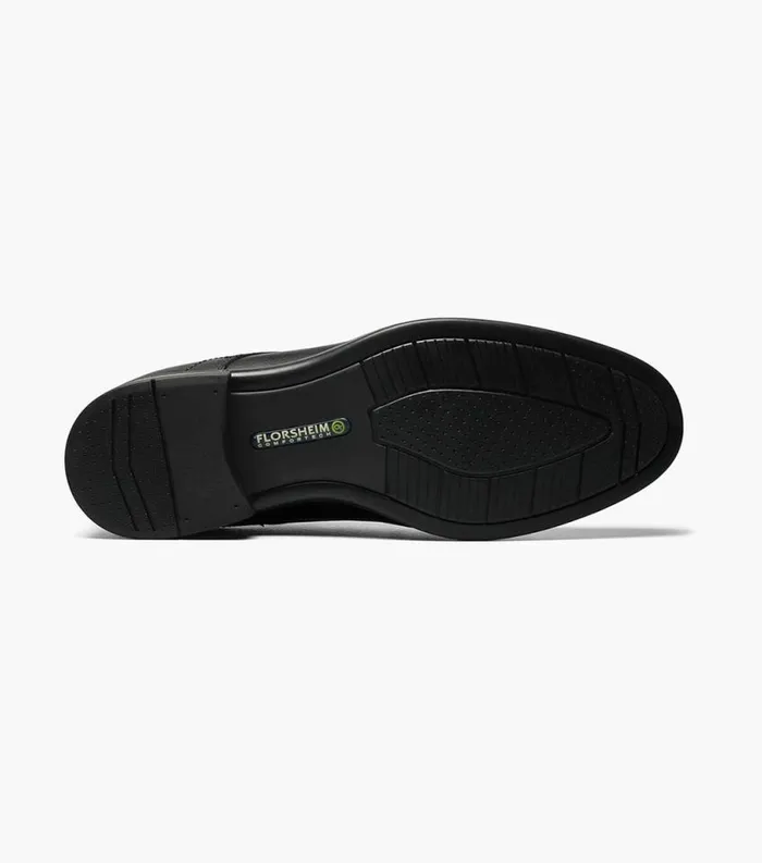 Men Center Moc Toe Slip On Black Florsheim Dress Shoes