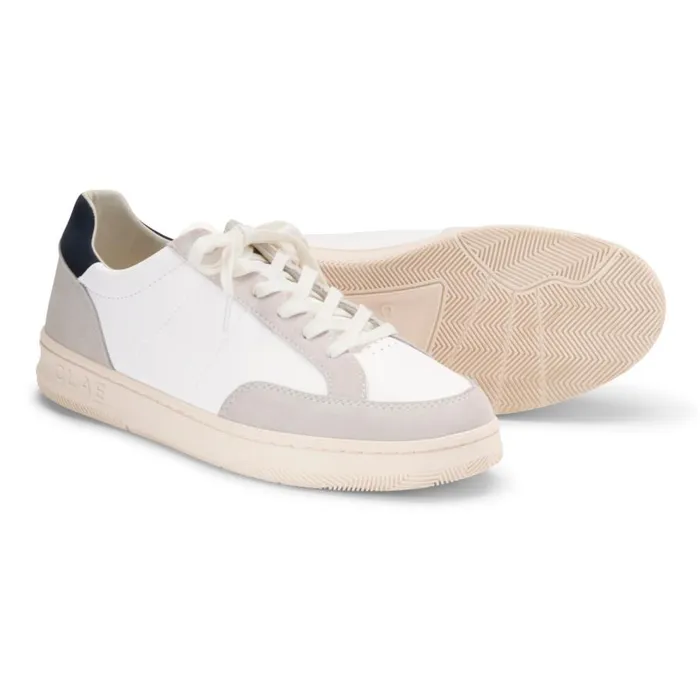 Men Clae Monroe Sneakers White Leather Navy Orvis Shoes