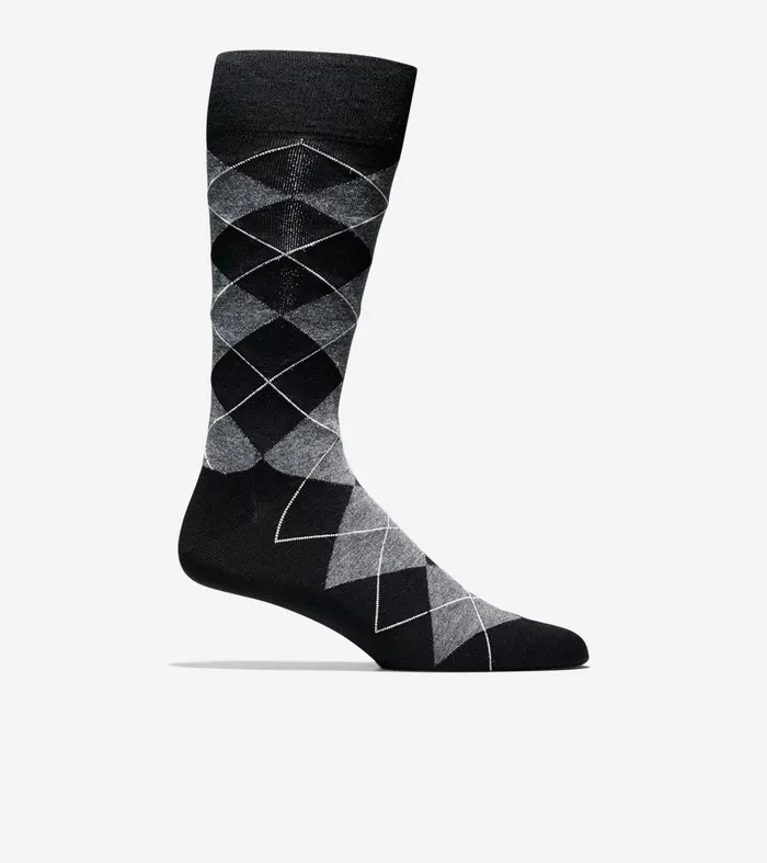 Men Classic Argyle Crew Socks Black Cole Haan Socks