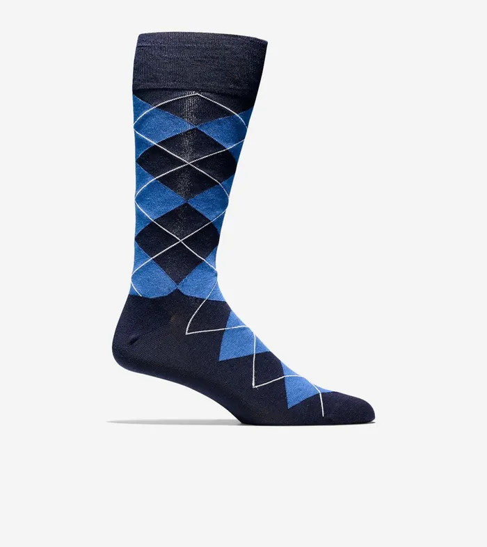 Men Classic Argyle Crew Socks Navy Cole Haan Socks