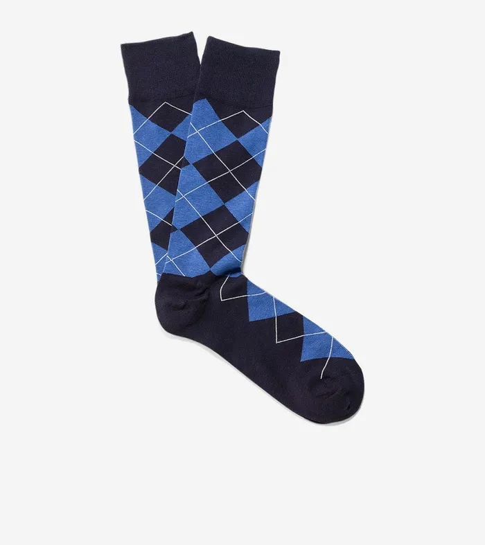 Men Classic Argyle Crew Socks Navy Cole Haan Socks