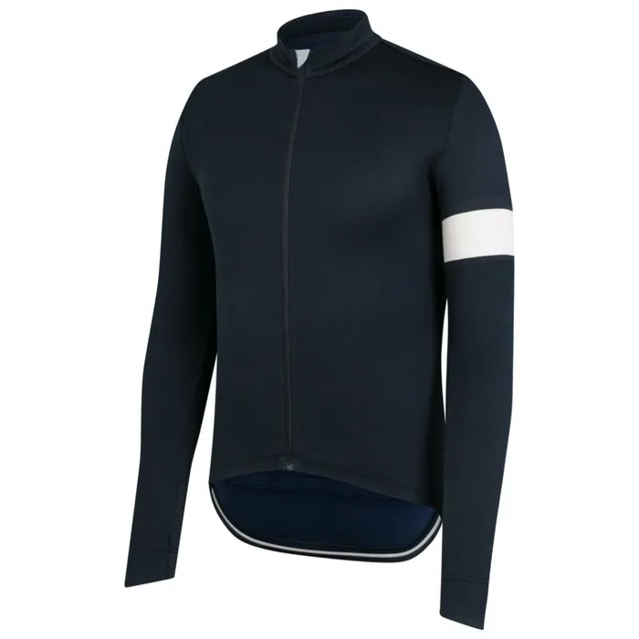 Men Classic Long Sleeve Jersey Blackdark Navy Rapha Archive
