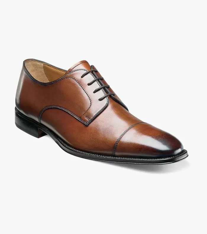 Men Classico Cap Toe Oxford Cognac Florsheim Dress Shoes