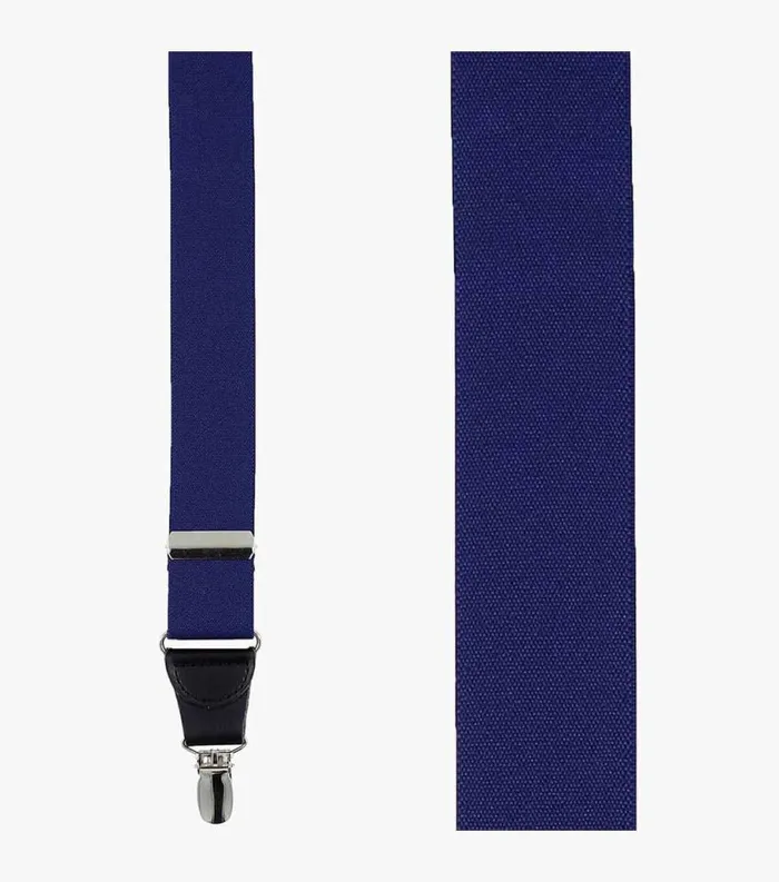 Men Clip Suspenders Solid Navy Navy Florsheim Belts and Suspenders