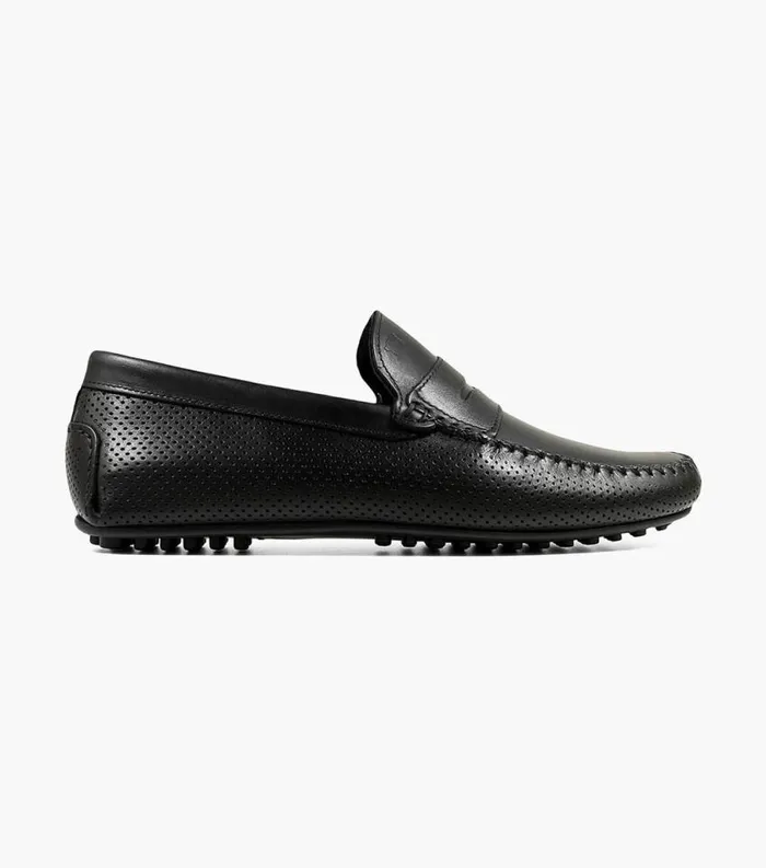 Men Comet Moc Toe Penny Loafer Black Florsheim Dress Shoes