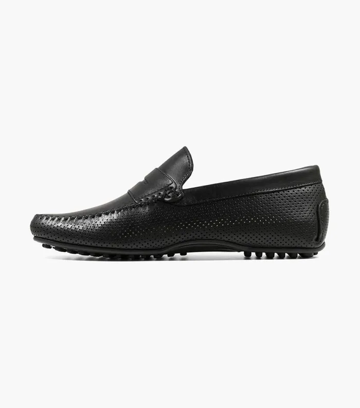 Men Comet Moc Toe Penny Loafer Black Florsheim Dress Shoes