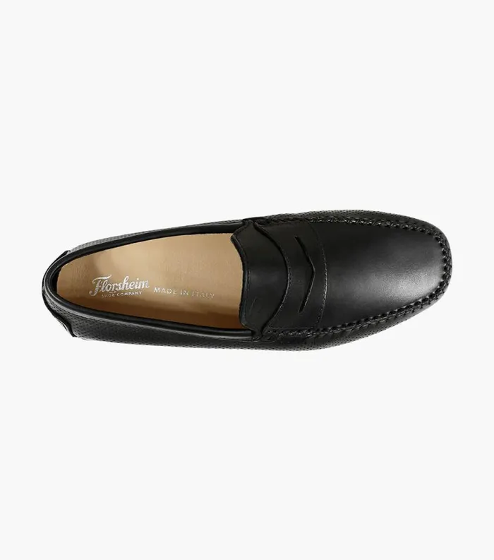 Men Comet Moc Toe Penny Loafer Black Florsheim Dress Shoes