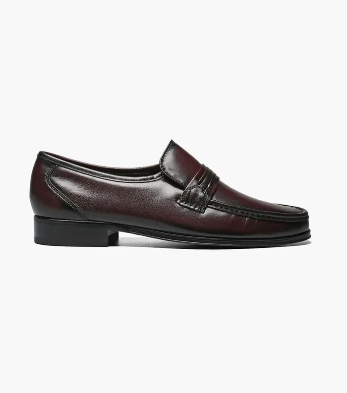 Men Como Moc Toe Strap Loafer Black Cherry Florsheim Dress Shoes