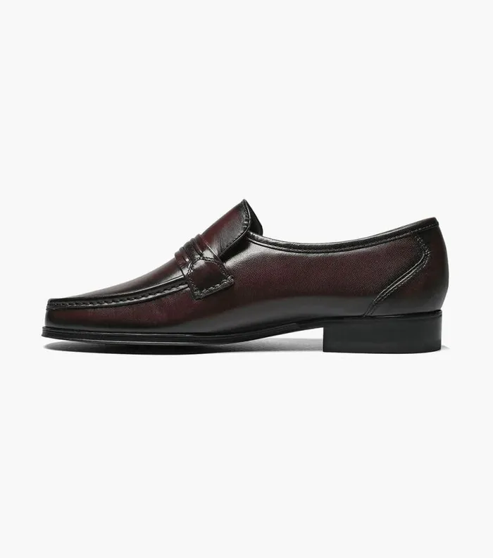 Men Como Moc Toe Strap Loafer Black Cherry Florsheim Dress Shoes