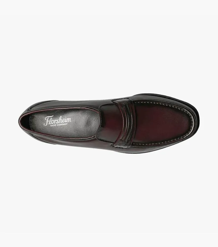 Men Como Moc Toe Strap Loafer Black Cherry Florsheim Dress Shoes