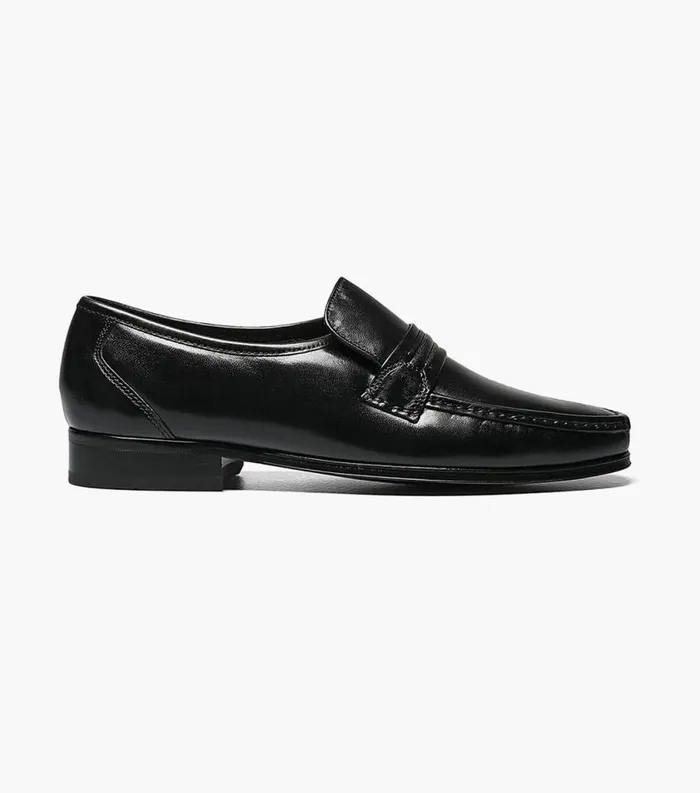 Men Como Moc Toe Strap Loafer Black Florsheim Dress Shoes