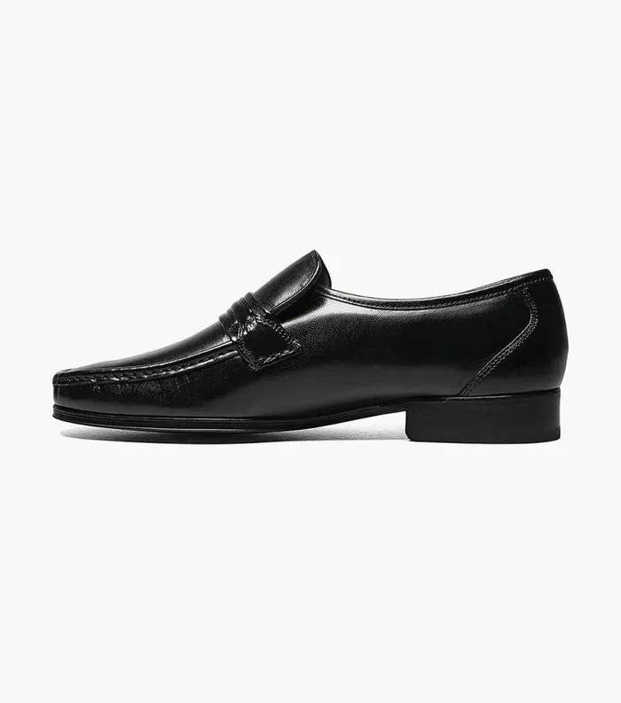 Men Como Moc Toe Strap Loafer Black Florsheim Dress Shoes