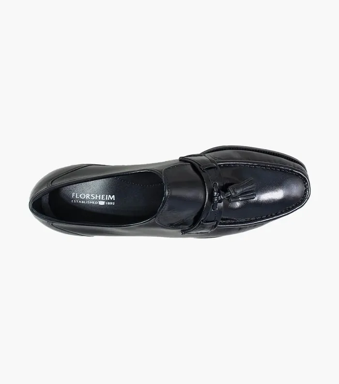 Men Como Moc Toe Tassel Loafer Black Florsheim Dress Shoes