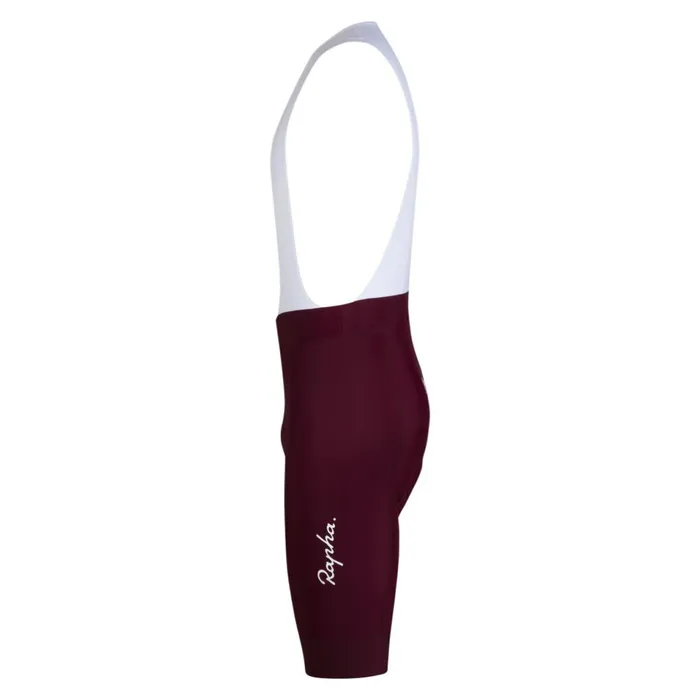 Men Core Cycling Padded Bib Shorts Burgundywhiteindigowhitedeep Indigowhite Rapha Bibs Shorts and Tights