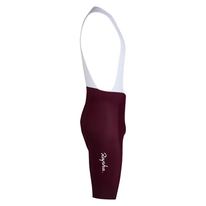 Men Core Cycling Padded Bib Shorts Burgundywhiteindigowhitedeep Indigowhite Rapha Bibs Shorts and Tights
