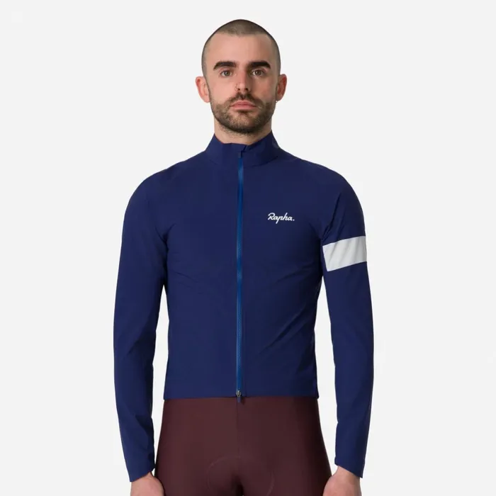 Men Core Rain Jacket All Aboard White Alyssumblackwhitebright Orangewhitenavywhite Rapha Jackets and Vests