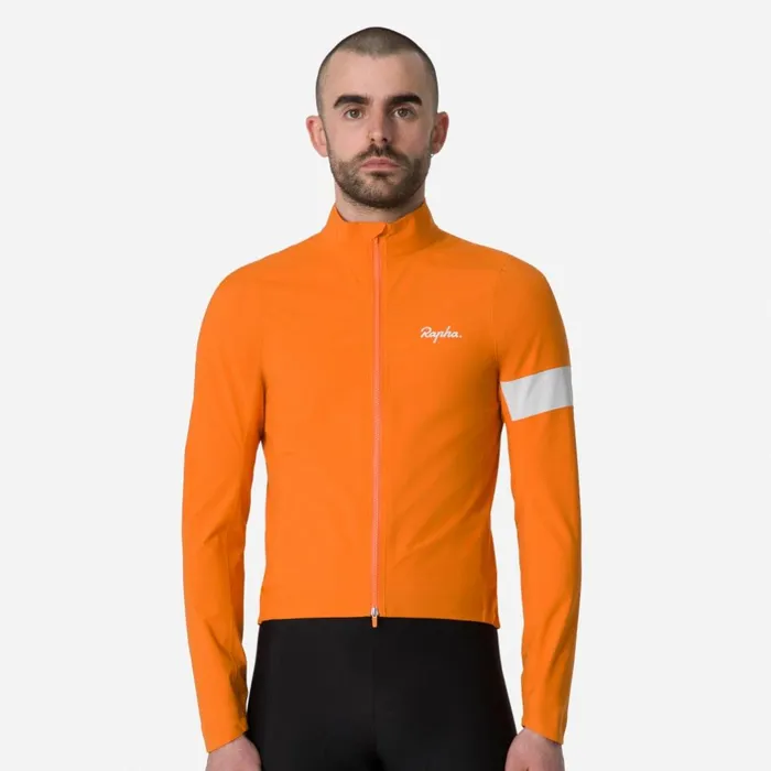 Men Core Rain Jacket All Aboard White Alyssumblackwhitebright Orangewhitenavywhite Rapha Jackets and Vests