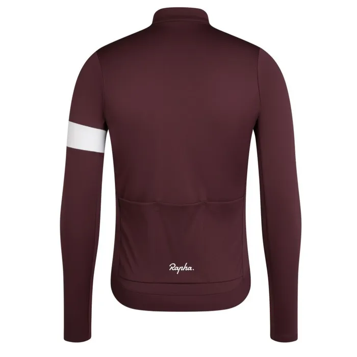 Men Core Thermal Long Sleeve Jersey Fudge White Alyssumkalamata White Alyssumnavywhiteblackwhiteultramarinewhitedeep Coffeewhitetanwhite Rapha Jerseys