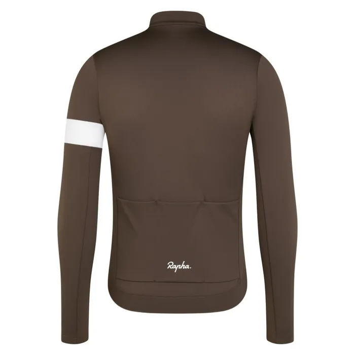 Men Core Thermal Long Sleeve Jersey Fudge White Alyssumkalamata White Alyssumnavywhiteblackwhiteultramarinewhitedeep Coffeewhitetanwhite Rapha Jerseys