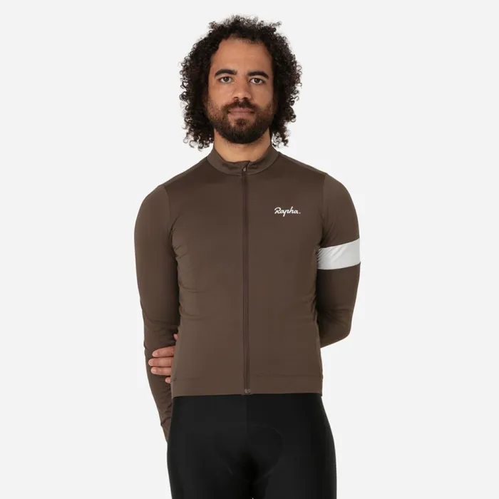 Men Core Thermal Long Sleeve Jersey Fudge White Alyssumkalamata White Alyssumnavywhiteblackwhiteultramarinewhitedeep Coffeewhitetanwhite Rapha Jerseys